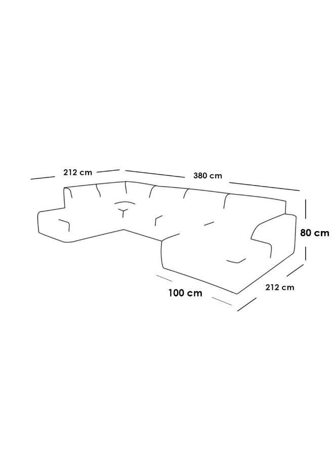 Alhome U-shaped sofa, 380 x 212 x 100 x 80 cm - beige - AL-148 - ALHOME