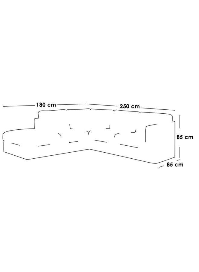 Alhome Corner sofa, size 85 x 180 x 85 x 250 cm - black - AL-173 - ALHOME