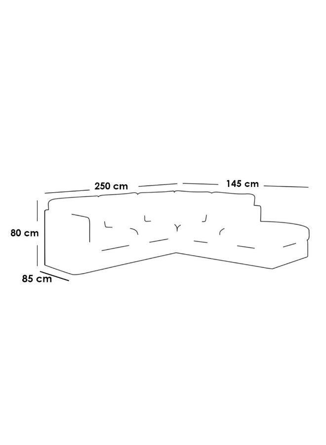 Alhome Sofa, size 145 x 85 x 250 x 80 cm - beige - AL-215 - ALHOME