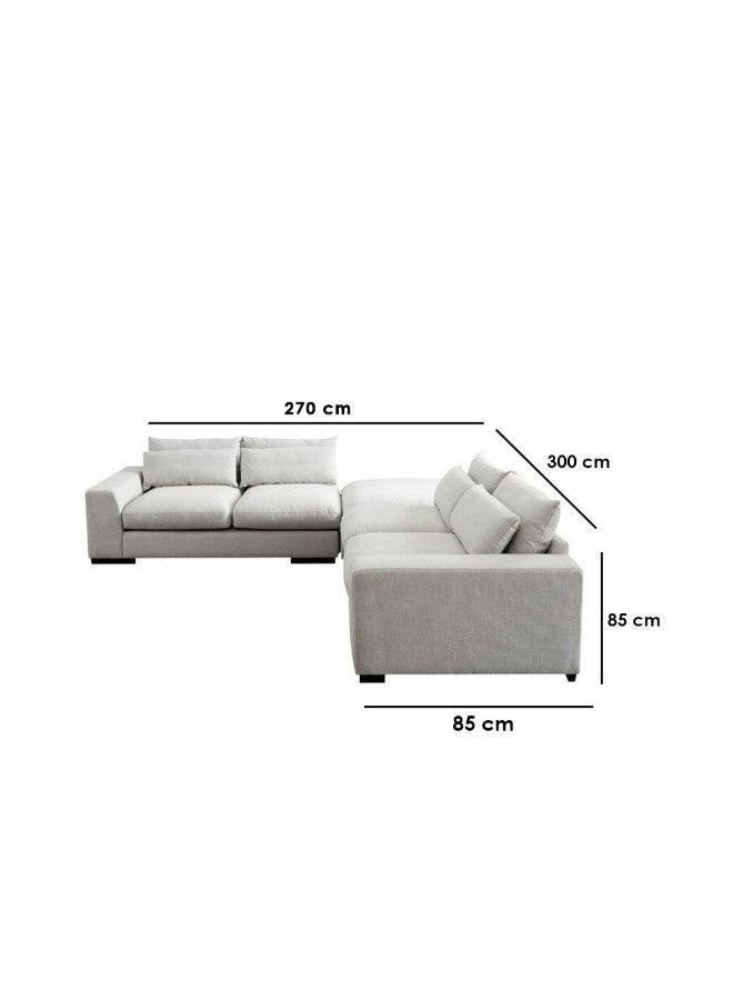 Alhome Corner Sofa 85x85x270x300 cm - Off-White - AL-4 - ALHOME