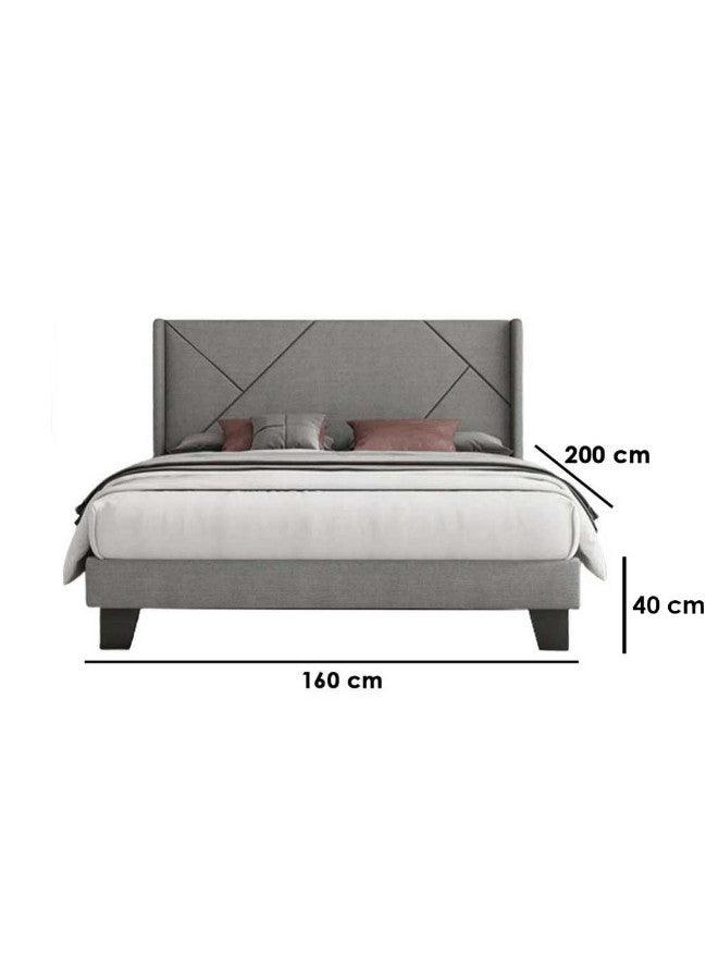 Alhome Single and Half Queen Bed - 200x160x40 cm - Gray - AL-233 - ALHOME