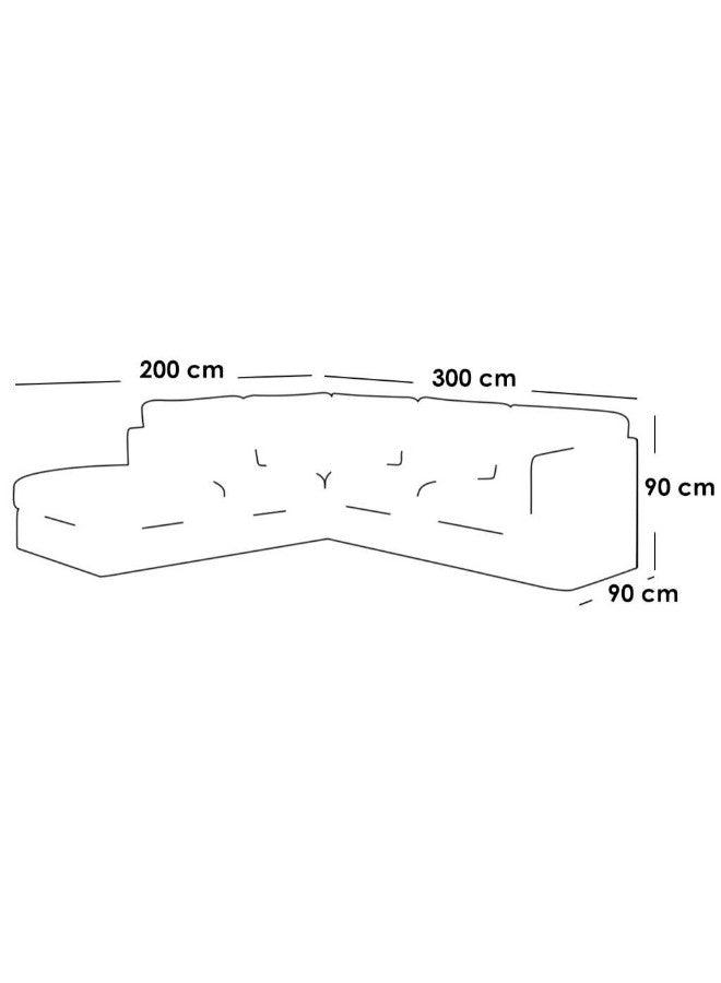 Alhome Corner Sofa 90x90x300x200 cm - White - AL-246 - ALHOME