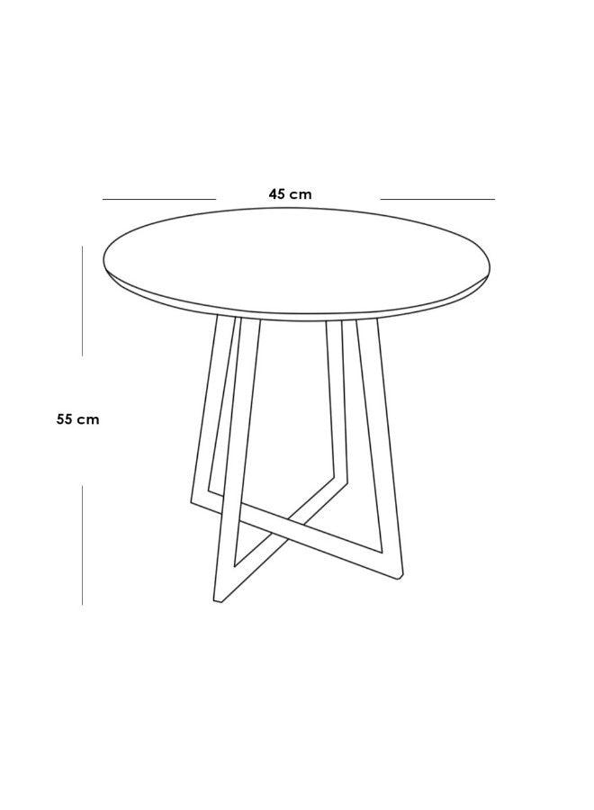 Alhome Side Table 45x55 cm - Black and White - AL-500 - ALHOME