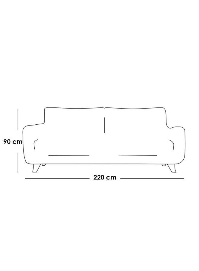 AlhomeThree-seater sofa made of Swedish wood and velvet - blue - AL-501 - ALHOME