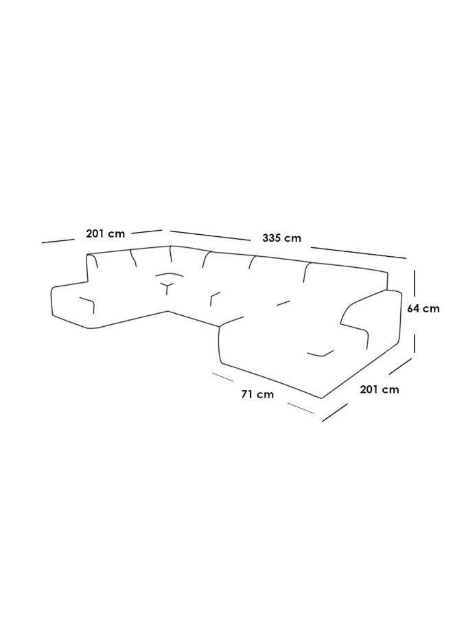 Alhome Corner Sofa, 335 x 201 x 71 x 64 cm - Gray - AL-429 - ALHOME