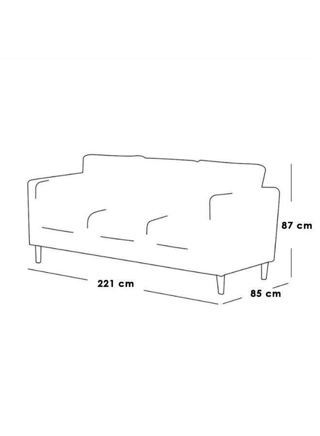 Alhome3-seater sofa made of linen and Swedish wood - gray - AL-291 - ALHOME