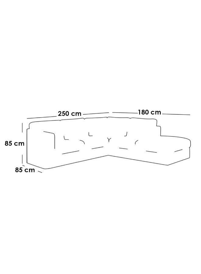 Alhome Corner sofa, size 85 x 180 x 85 x 250 cm - yellow - AL-277 - ALHOME