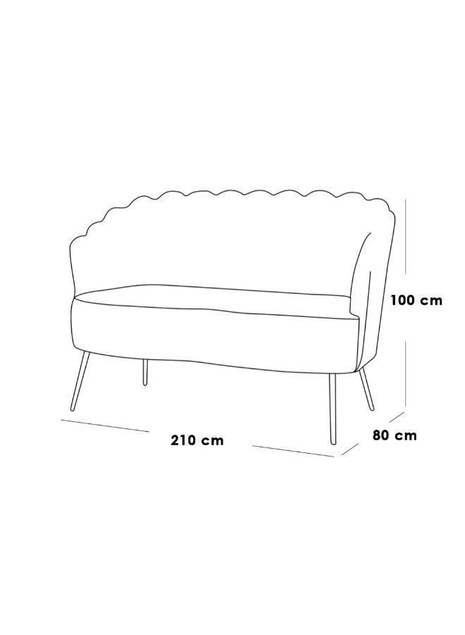 AlhomeThree-seater sofa made of velvet and Swedish wood - white - AL-352 - ALHOME