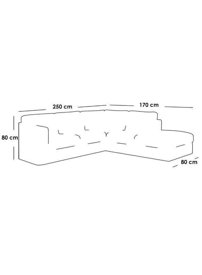 Alhome Corner sofa, size 250x80x170x80 cm - beige - AL-465 - ALHOME