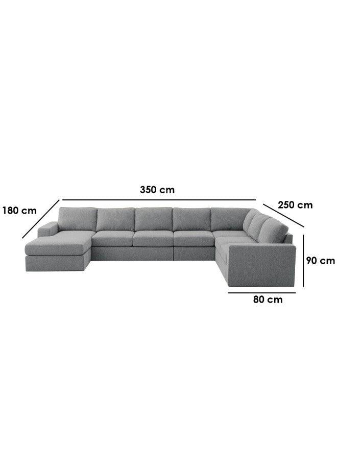 Alhome Lshaped sofa, 180 x 250 x 350 x 80 x 90 cm - gray - AL-542 - ALHOME