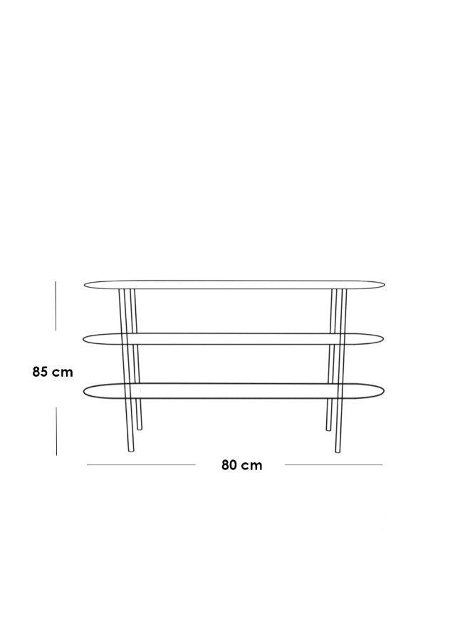 Alhome Iron and Wood Marble Service Trolley, Black and White - 85x40x80 cm - AL-599 - ALHOME