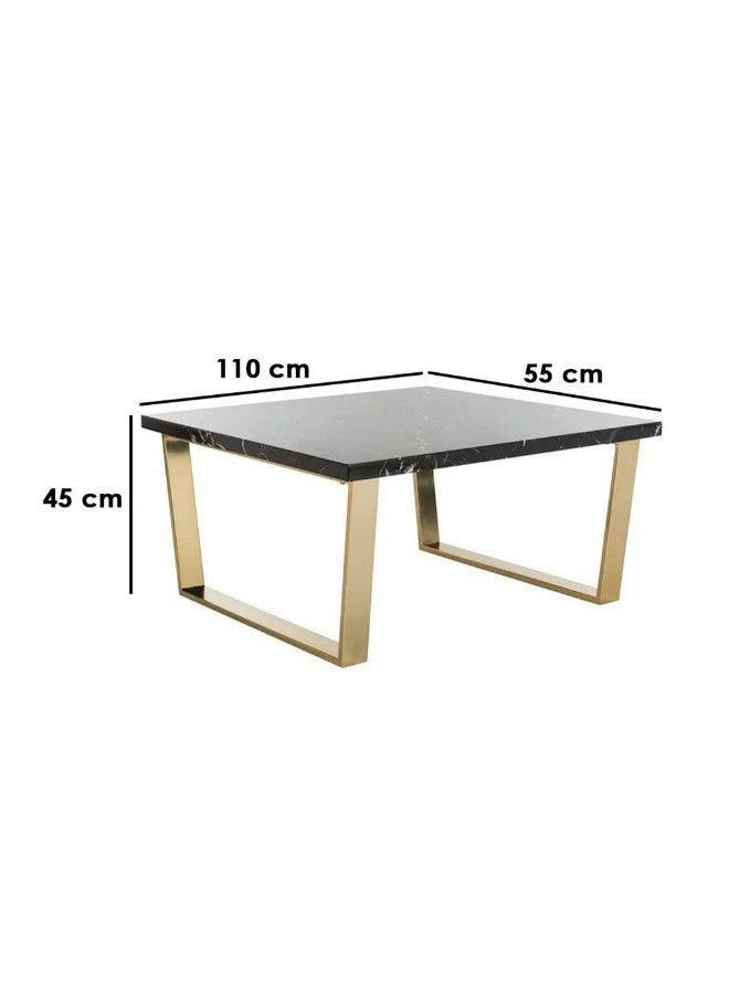 Alhome Coffee Table 45 x 55 x 110 cm - Black and Gold - AL-590 - ALHOME