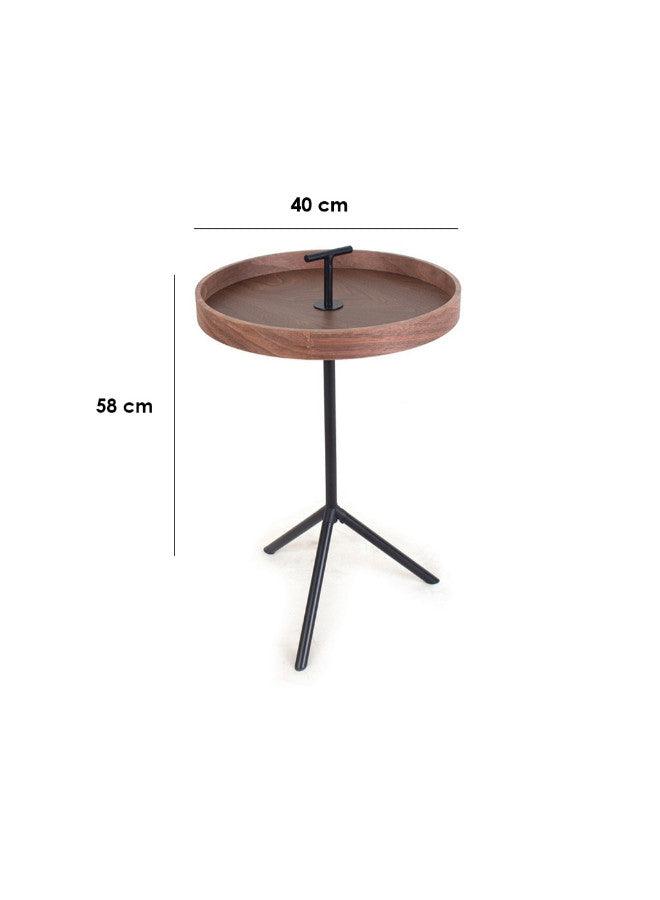 Alhome Metal Side Table, Brown and Black - 40x58 cm - AL-605 - ALHOME