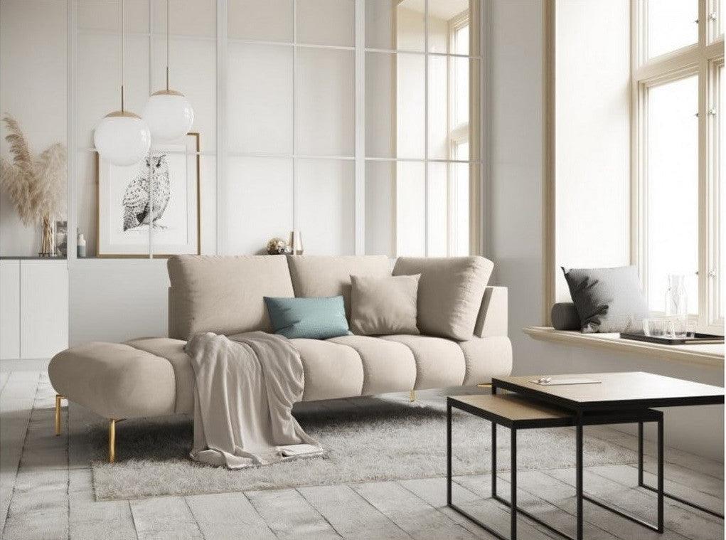 Velvet and Swedish Wood 2-Seater Sofas By Alhome - 85x180x85 cm