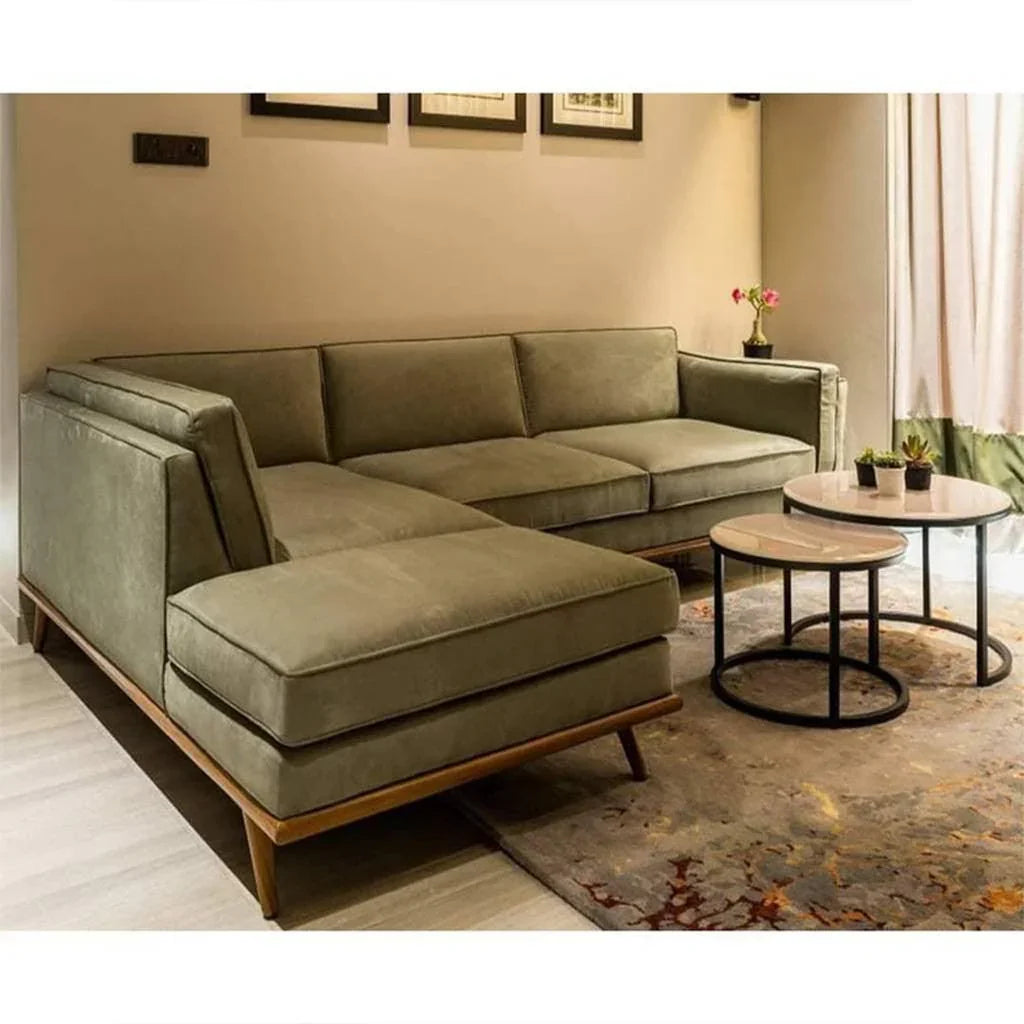 الهوم كنبة زاوية - 75x180x80x280 سم - أخضر - AL-443