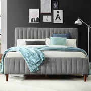 Alhome One and a Half Queen Bed - 200x160x40 cm - Gray - AL-482 - Zrafh.com - Your Destination for Baby & Mother Needs in Saudi Arabia