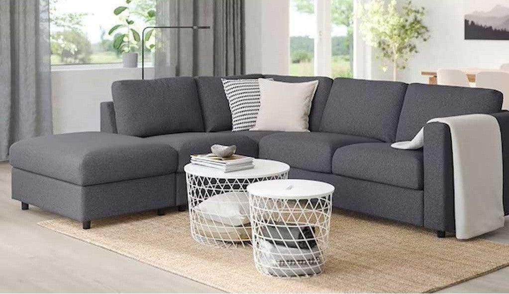 الهوم كنب زاوية 250x85x80x250 سم - رمادي - STH-9