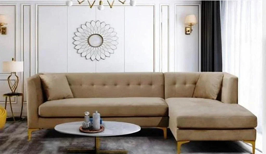 الهوم كنبة زاوية بمقاس 250x80x180x80 سم - بيج