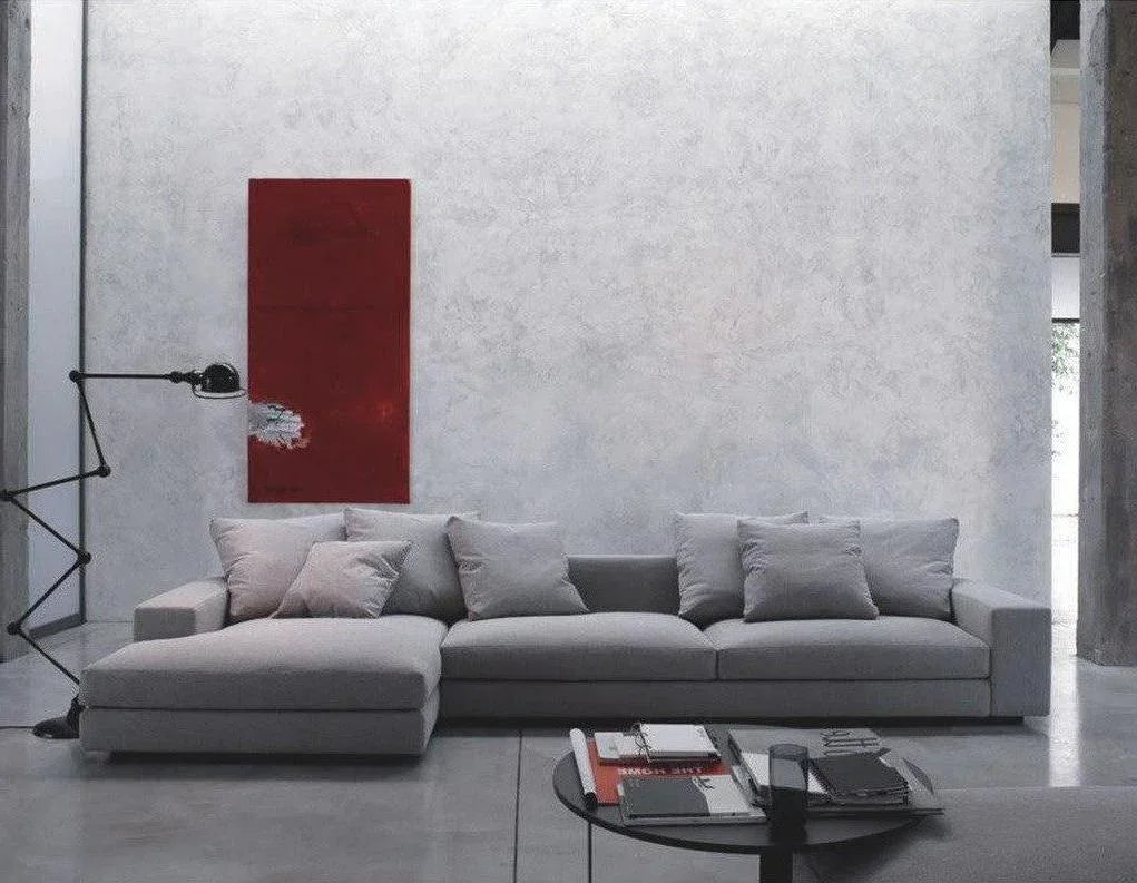 الهوم كنبة زاوية بمقاس 280×175×85×90 سم - رمادي