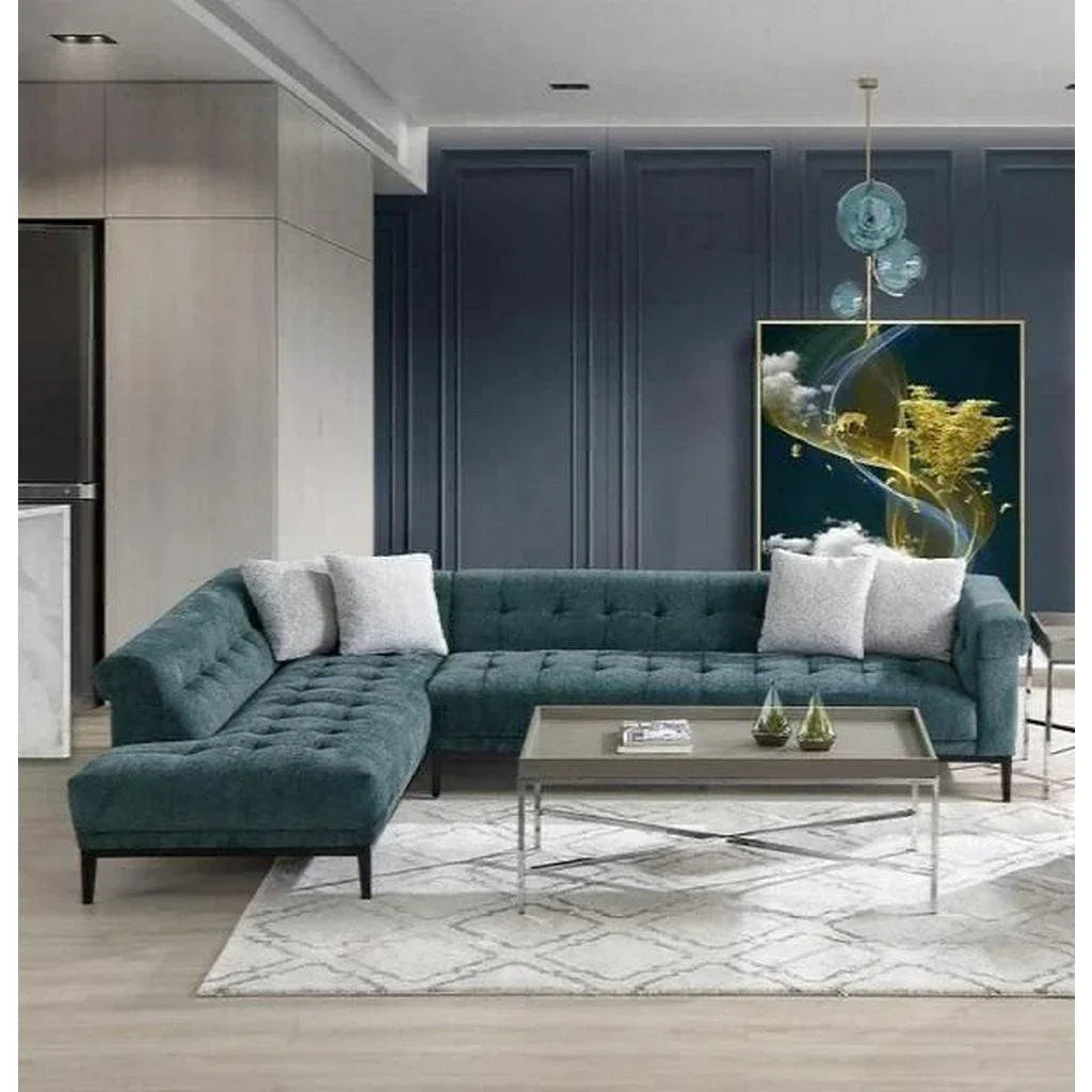 الهوم كنبة زاوية مقاس 300×280×85×85 سم - أخضر