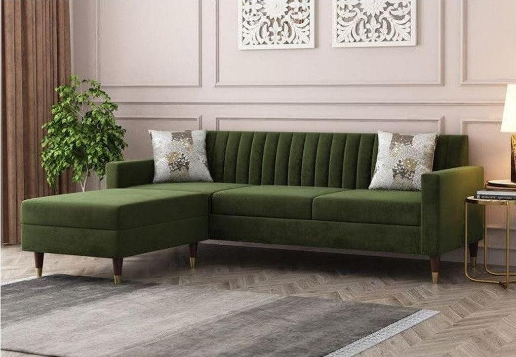 الهوم كنبة زاوية بمقاس 270×180×85×90 سم - بيج