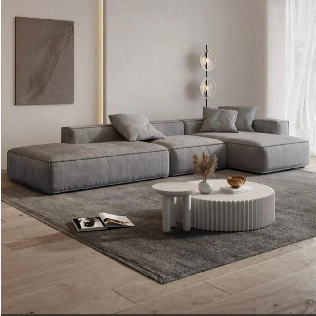 الهوم كنبة زاوية مقاس 70x90x300x160 سم - رمادي