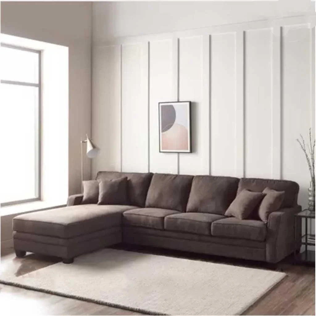 الهوم كنبة زاوية بمقاس 250x180x85x90 سم - بني