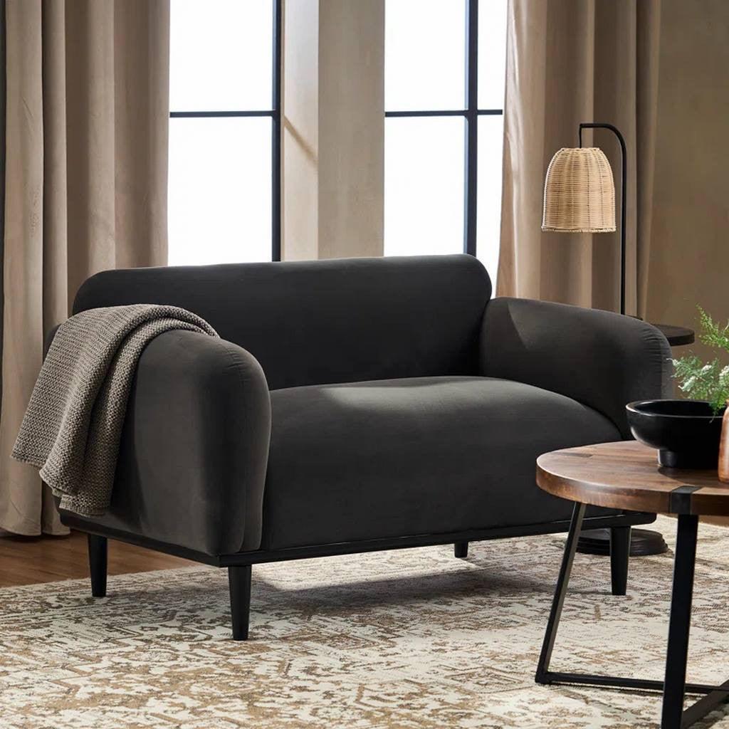 Swedish Wood And Boucle 2-Seater Sofa - 160x85x85 cm - By Alhome - 11011086