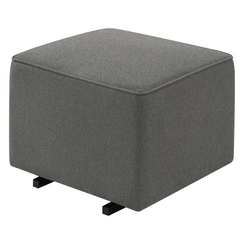 Alhome Linen Gray Pouf Malaysian Wood, Linen Fabric, Gray Color (55x55x40) - ALHOME