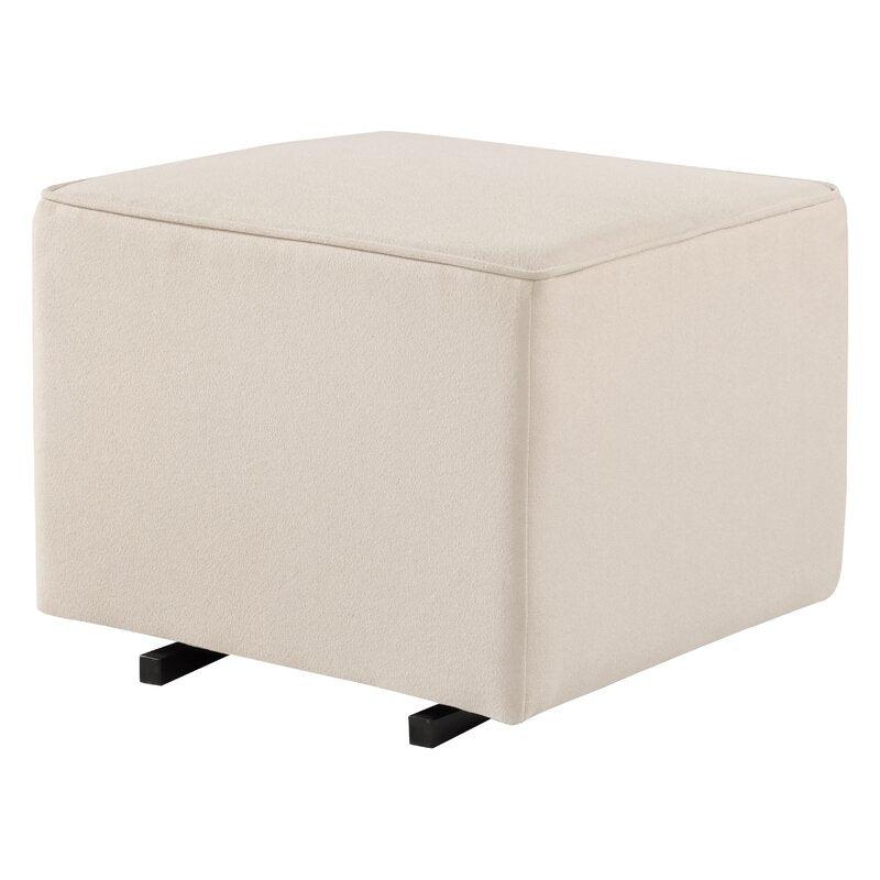 Alhome Linen Beige Pouf Malaysian Wood, Linen Fabric, Beige Color (55x55x40) - ALHOME