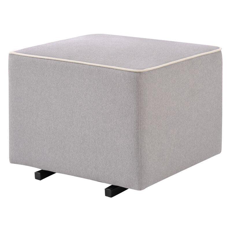 Alhome Linen Gray Pouf Malaysian Wood, Linen Fabric, Gray Color (55x55x40) - ALHOME