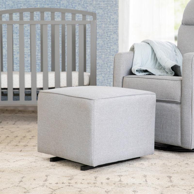 Linen Pouf with Malaysian Wood By Alhome - 55x55x40 cm - 11011370