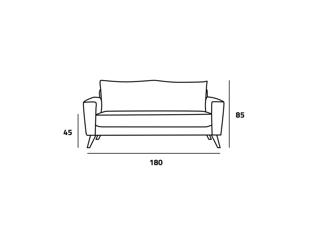 Slate Gray Velvet 2-Seater Sofa Swedish Wood By Alhome - ALHOME