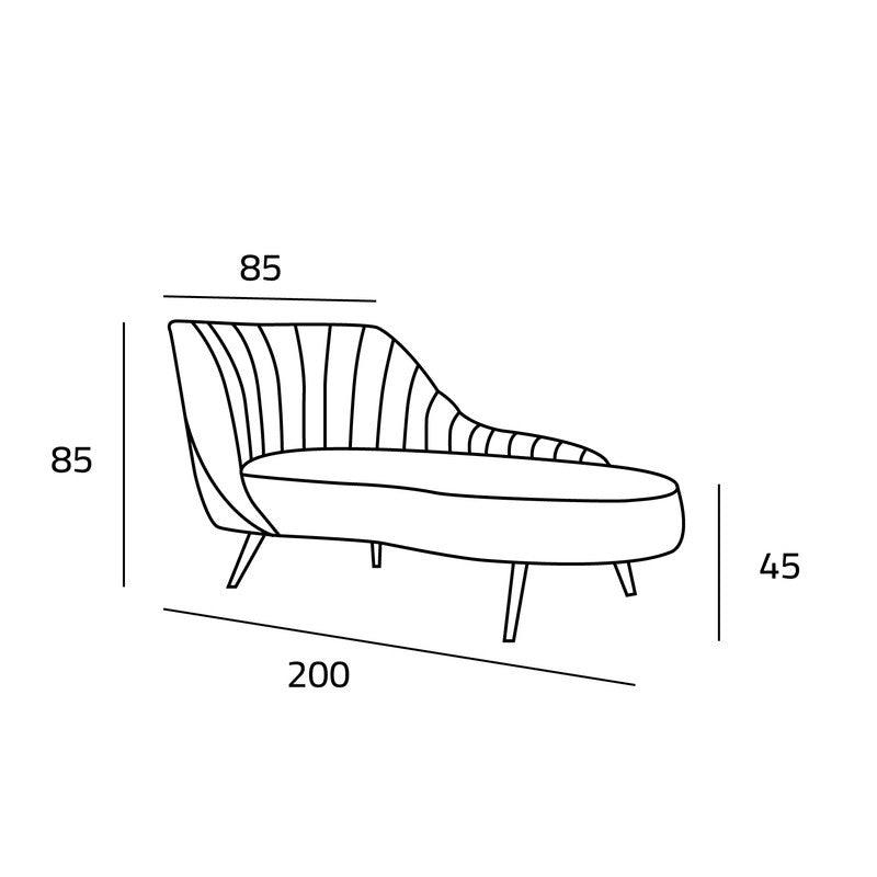 Emerald Green Velvet Chaise Longues Swedish Wood By Alhome - ALHOME