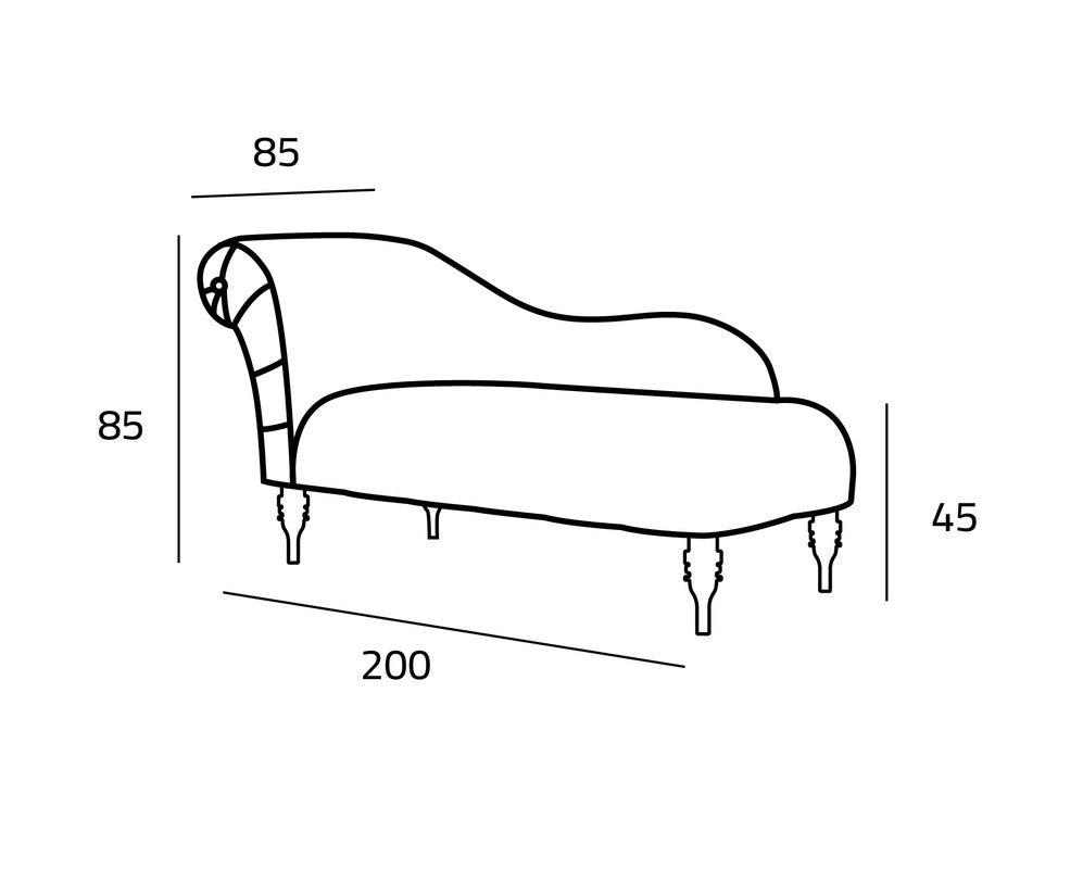 Dark Red Chanel Chaise Longue Swedish Wood By Alhome - ALHOME