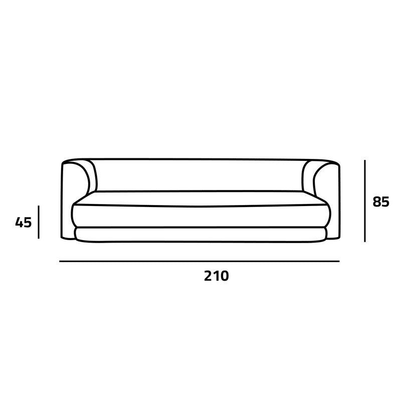 Chic Beige Velvet 3-Seater Sofa Swedish Wood By Alhome - ALHOME