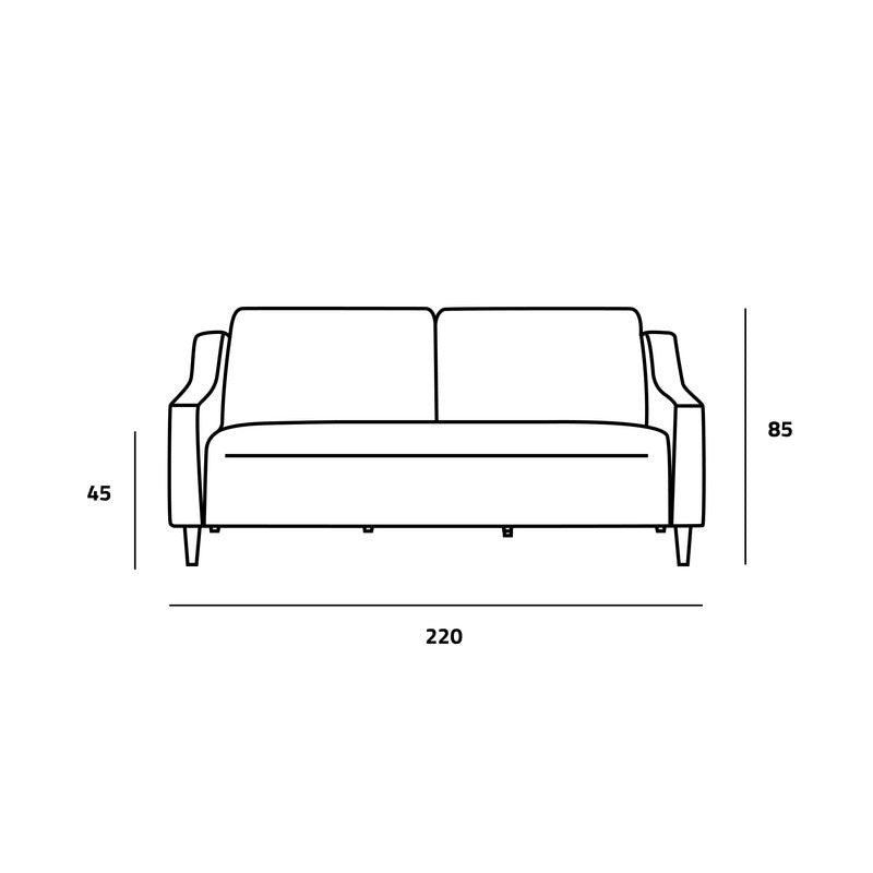 Spacious Gray Linen 2-Seater Sofa Swedish Wood By Alhome - ALHOME