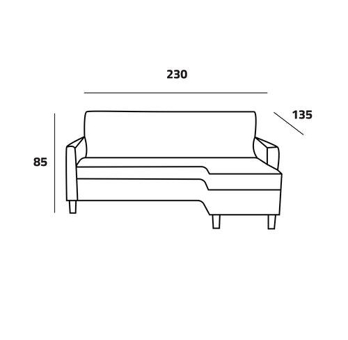 Chic Beige Linen L-Shaped Sofa - 230x135x45x85 cm - Swedish Wood By Alhome - ALHOME