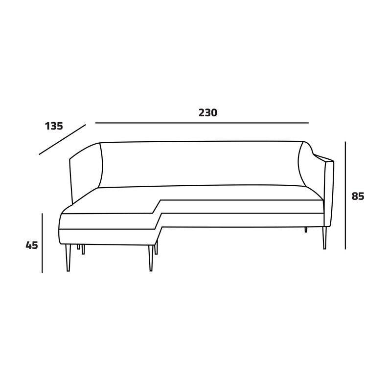 Chic Beige Velvet L-Shaped Sofa - 230x135x45x85 cm - Swedish Wood By Alhome - 110111068 - ALHOME