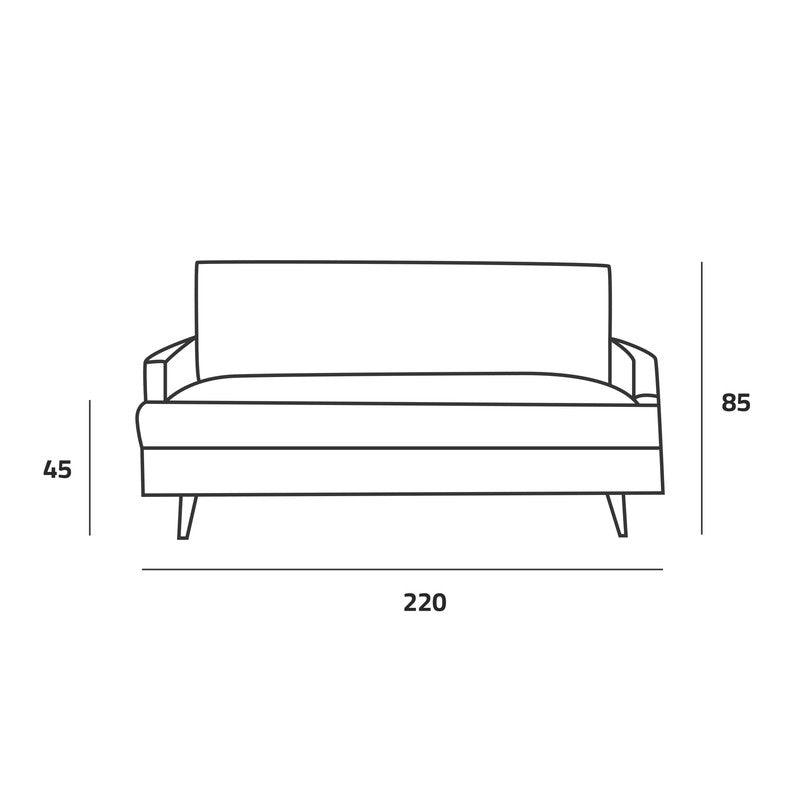 Timeless Beige Linen 3-Seater Sofa - 220x85x45 cm - Swedish Wood By Alhome - ALHOME