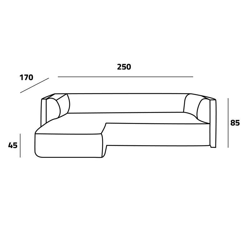 Unique Neon Green Linen L-Shaped Sofa - 90x250x170x45 cm - Swedish Wood By Alhome - ALHOME