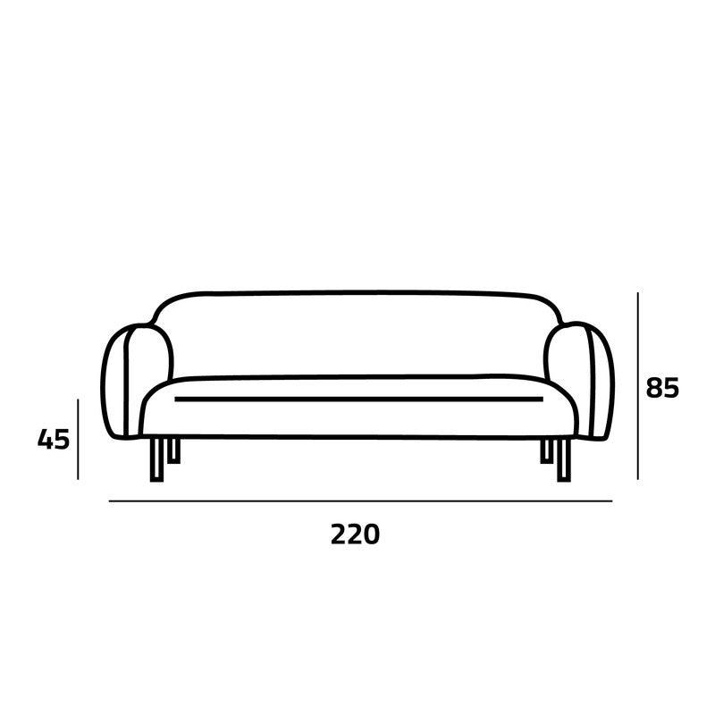 Contemporary Gray Linen 3-Seater Sofa Swedish Wood By Alhome - ALHOME