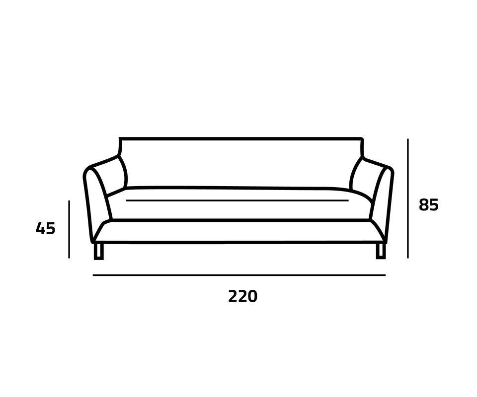 Modern Gray Linen 3-Seater Sofa Swedish Wood By Alhome - 110110912 - ALHOME