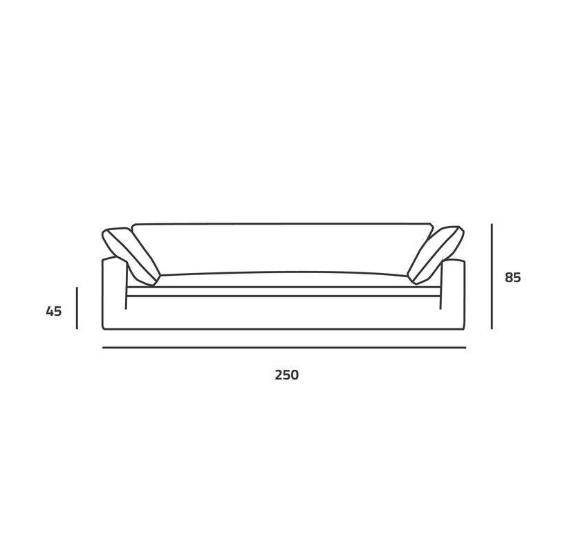 Spacious Gray Linen 3-Seater Sofa Swedish Wood By Alhome - ALHOME