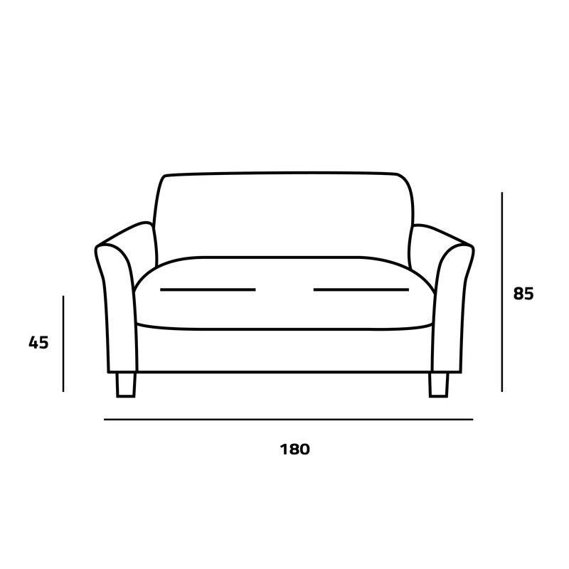 Elegant Gray Linen 2-Seater Sofa Swedish Wood By Alhome - ALHOME