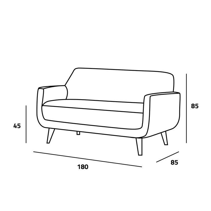 Modern Gray Linen 2-Seater Sofa Swedish Wood By Alhome - ALHOME