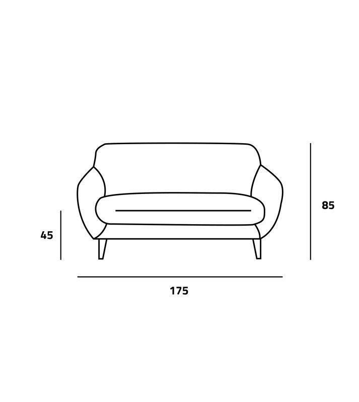 Contemporary Gray Linen 2-Seater Sofa Swedish Wood By Alhome - ALHOME