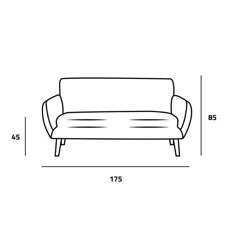 Sleek Gray Velvet 2-Seater Sofa Swedish Wood By Alhome - 110110847 - ALHOME