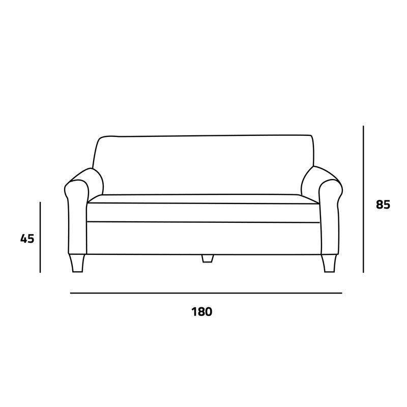 Neutral Beige Linen 2-Seater Sofa Swedish Wood By Alhome - ALHOME