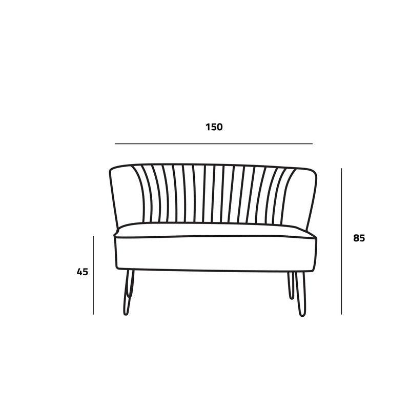 Emerald Green Velvet 2-Seater Sofa Swedish Wood By Alhome - 110110810 - ALHOME